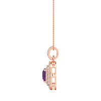 Double Halo Cushion Necklace