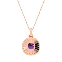 Double Halo Cushion Necklace