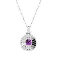 Double Halo Cushion Necklace