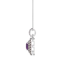 Double Halo Cushion Necklace