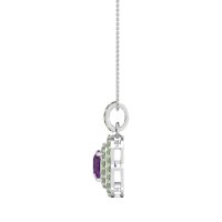 Double Halo Cushion Necklace