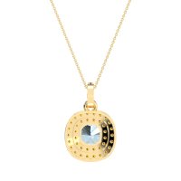 Double Halo Cushion Necklace