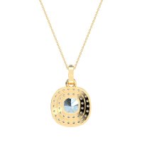 Double Halo Cushion Necklace