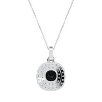 Double Halo Cushion Necklace