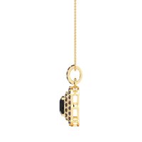 Double Halo Cushion Necklace