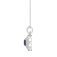 Double Halo Cushion Necklace