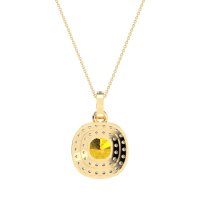 Double Halo Cushion Necklace