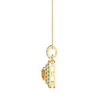 Double Halo Cushion Necklace