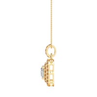 Double Halo Cushion Necklace