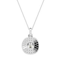 Double Halo Cushion Necklace