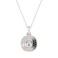 Double Halo Cushion Necklace