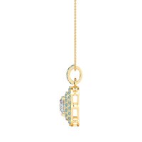 Double Halo Cushion Necklace