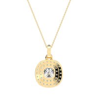 Double Halo Cushion Necklace