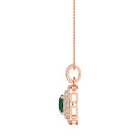 Double Halo Cushion Necklace