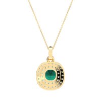 Double Halo Cushion Necklace