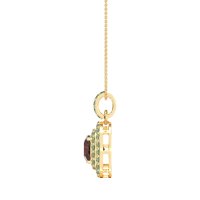 Double Halo Cushion Necklace