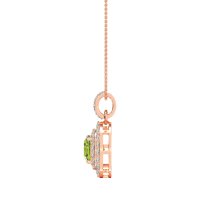 Double Halo Cushion Necklace
