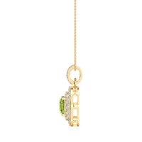 Double Halo Cushion Necklace