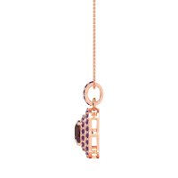 Double Halo Cushion Necklace