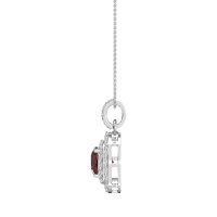 Double Halo Cushion Necklace