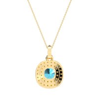 Double Halo Cushion Necklace