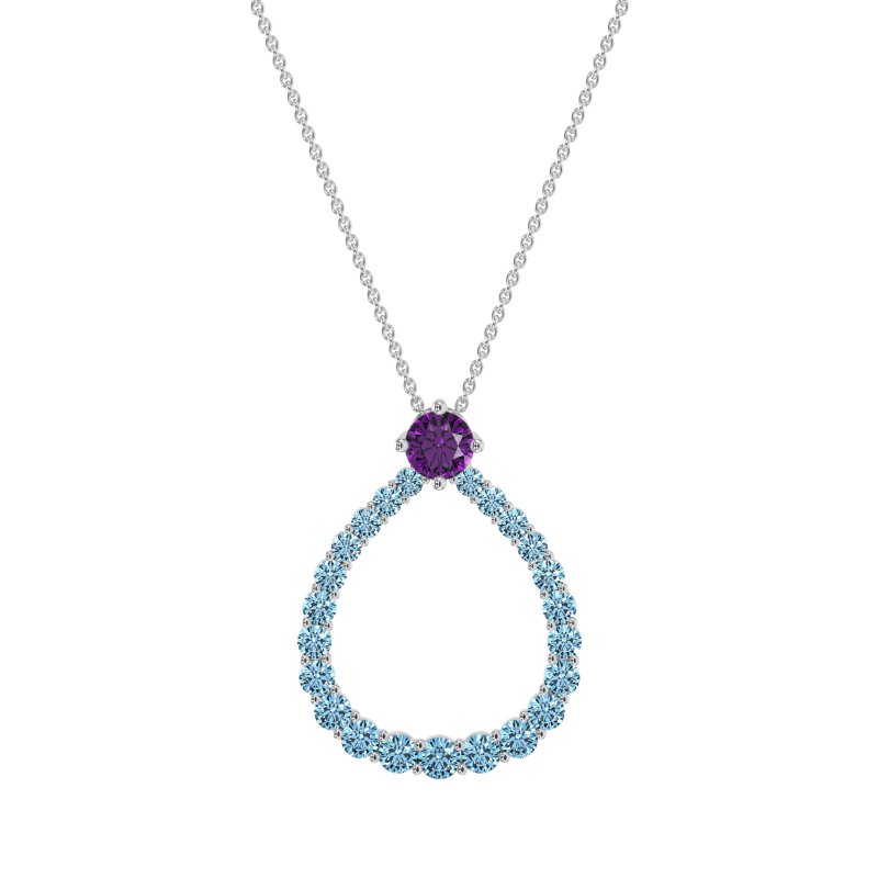 Tear Drop Halo Necklace