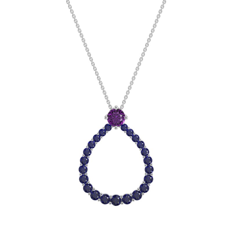 Tear Drop Halo Necklace