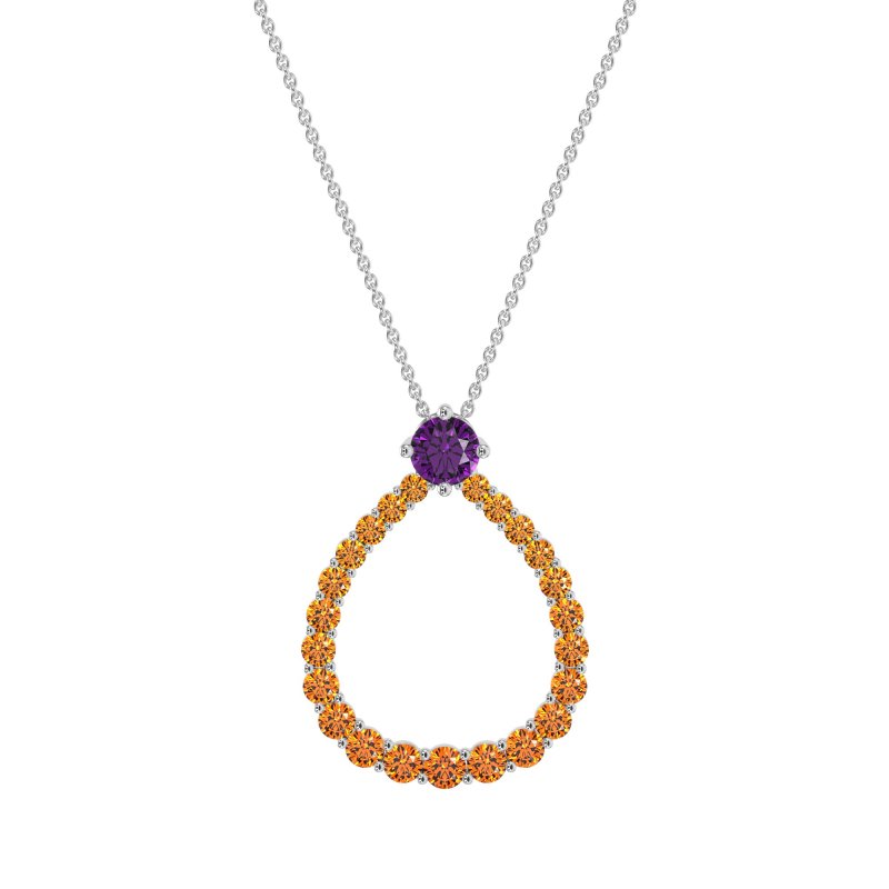 Tear Drop Halo Necklace