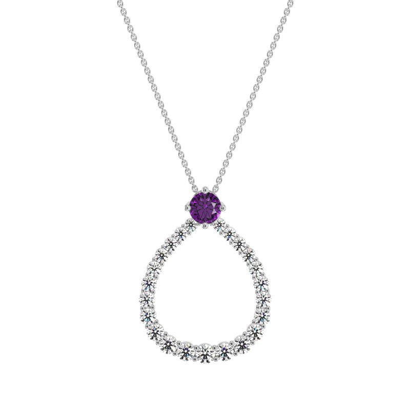 Tear Drop Halo Necklace