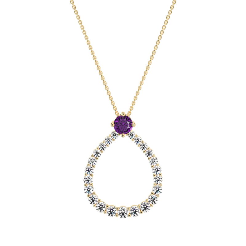 Tear Drop Halo Necklace