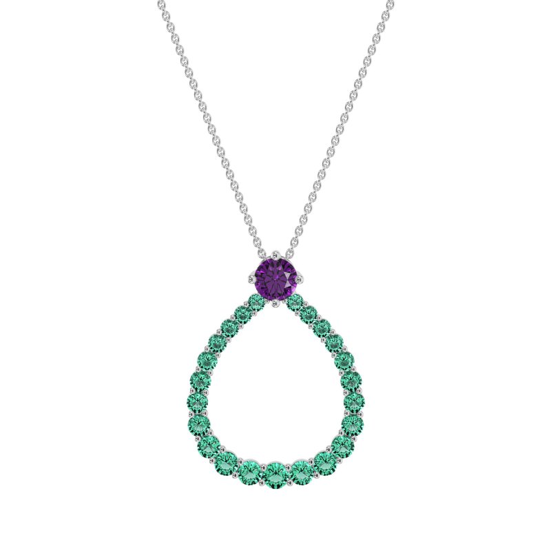 Tear Drop Halo Necklace