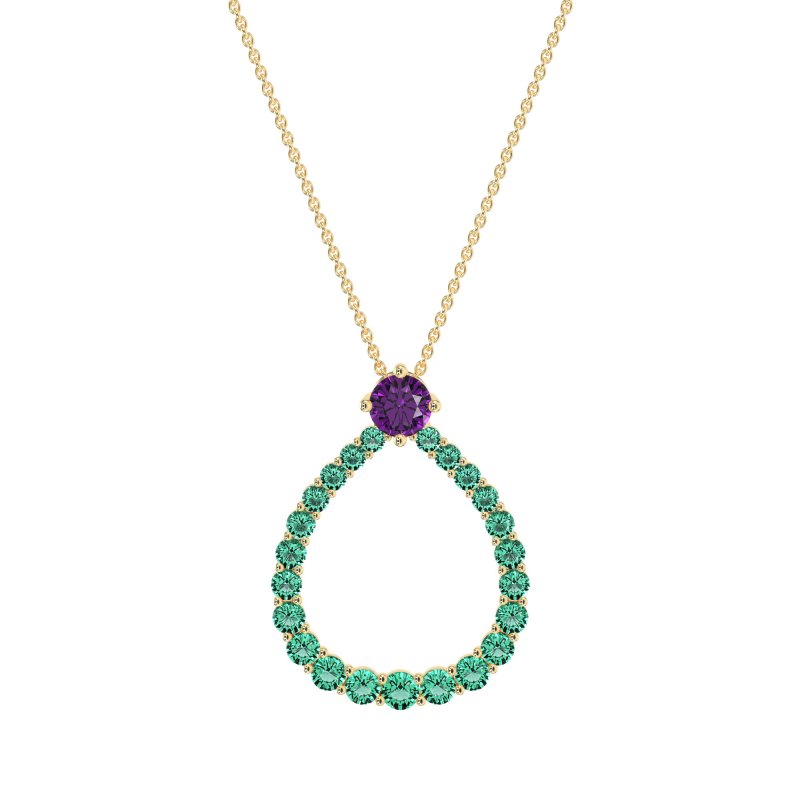 Tear Drop Halo Necklace