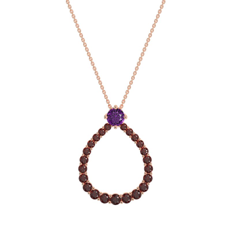 Tear Drop Halo Necklace