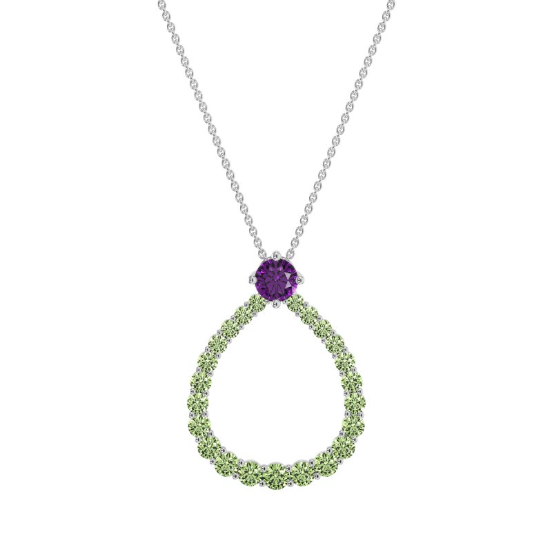 Tear Drop Halo Necklace