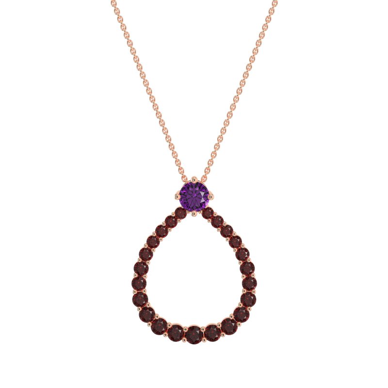Tear Drop Halo Necklace