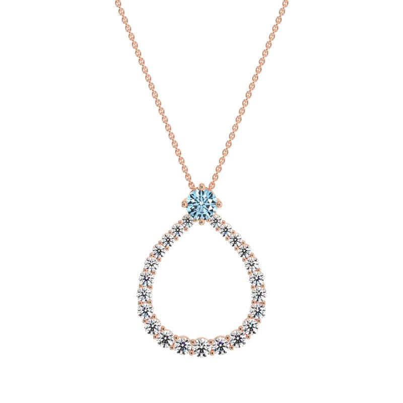 Tear Drop Halo Necklace