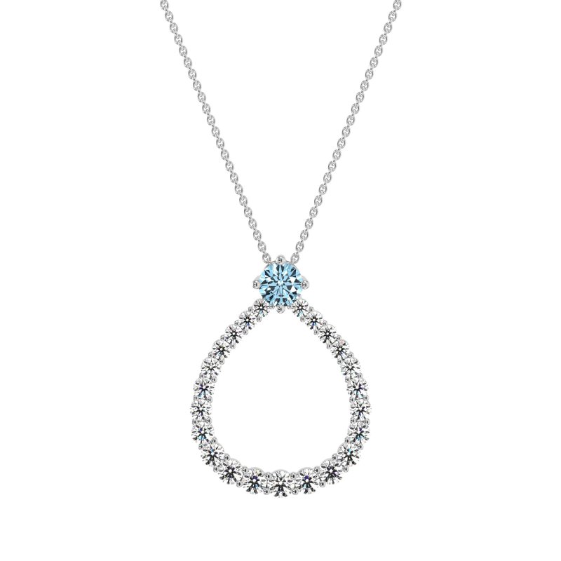 Tear Drop Halo Necklace