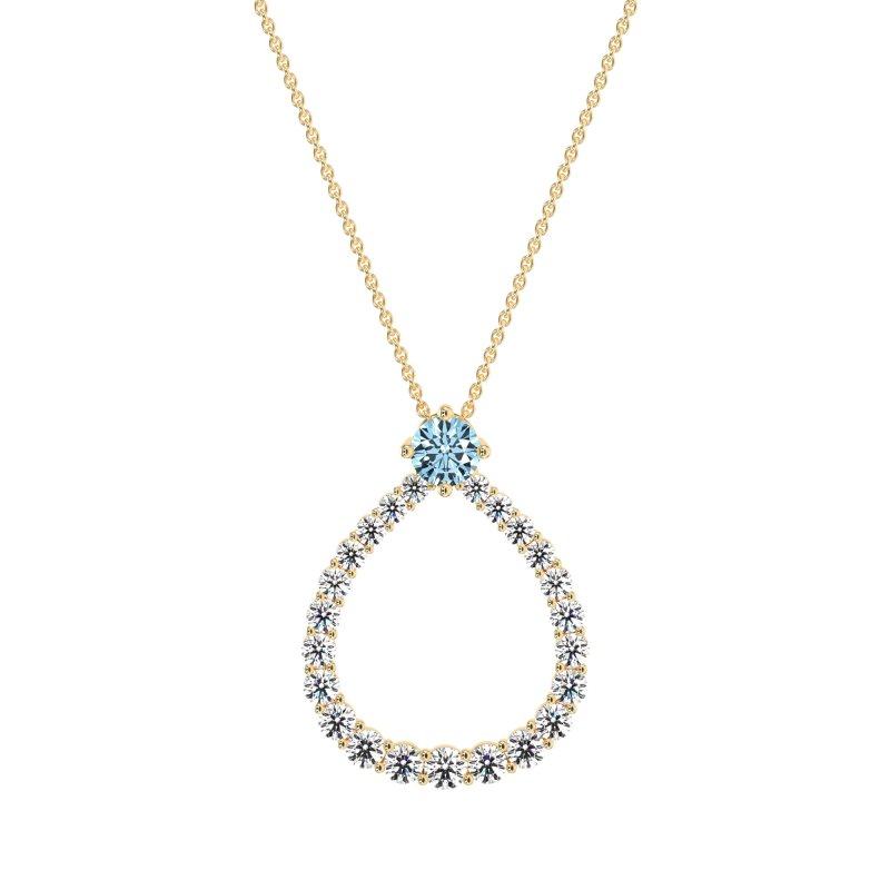 Tear Drop Halo Necklace