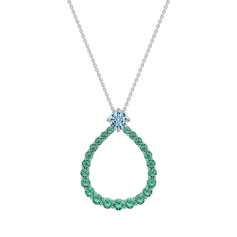 Tear Drop Halo Necklace