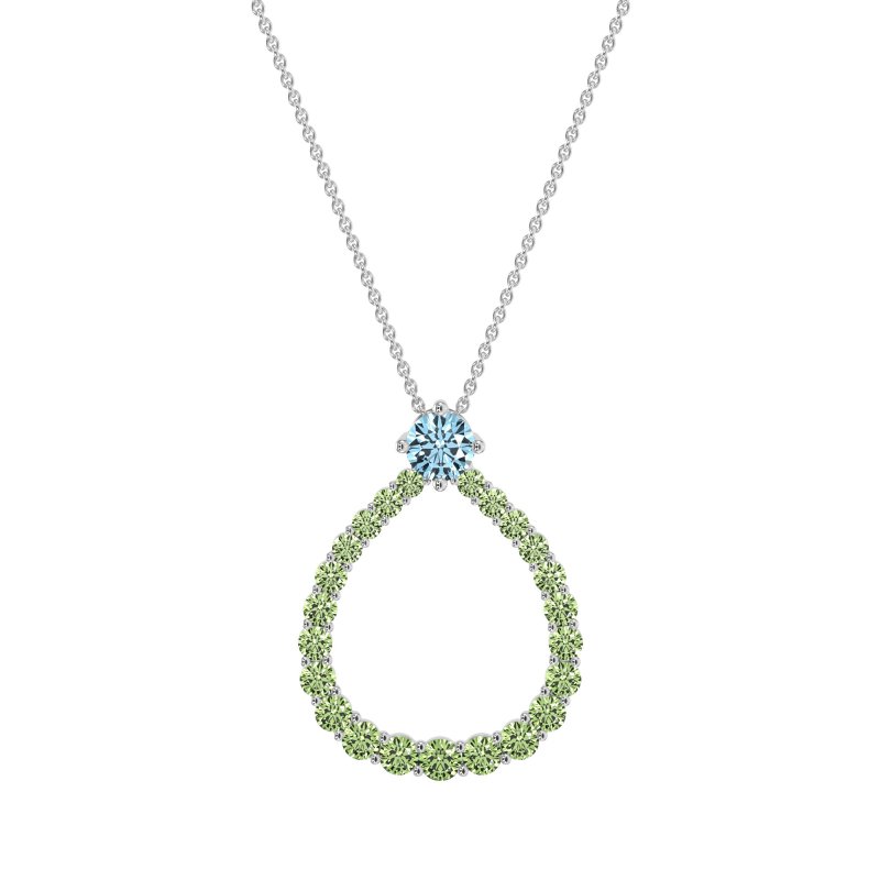 Tear Drop Halo Necklace