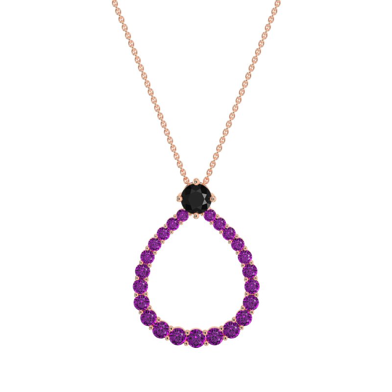 Tear Drop Halo Necklace