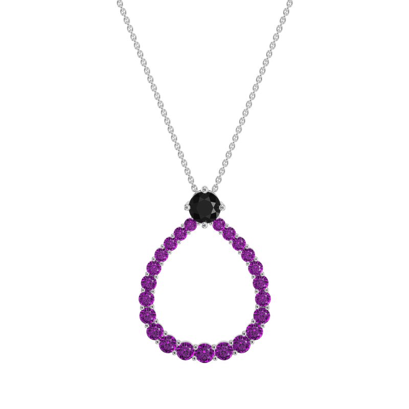 Tear Drop Halo Necklace