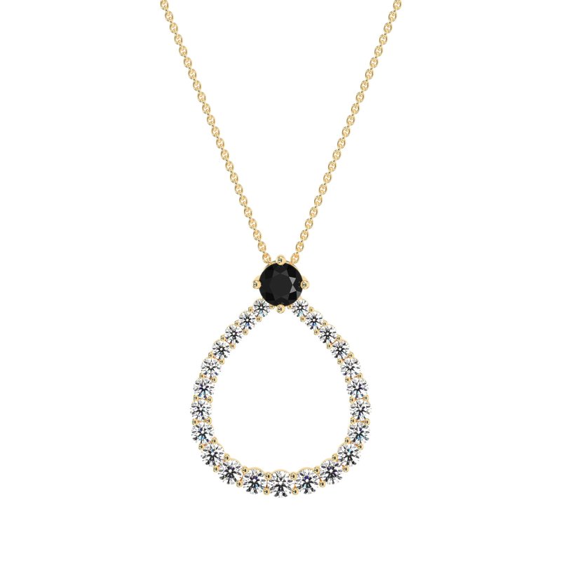 Tear Drop Halo Necklace