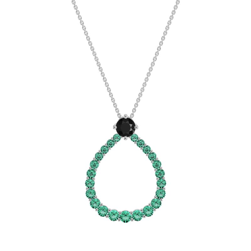 Tear Drop Halo Necklace