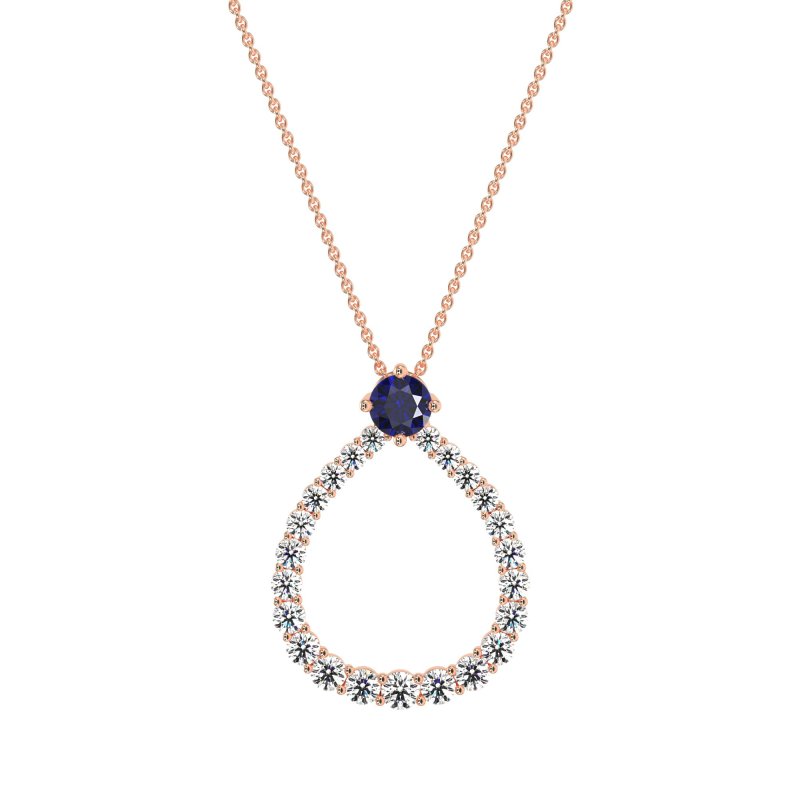 Tear Drop Halo Necklace