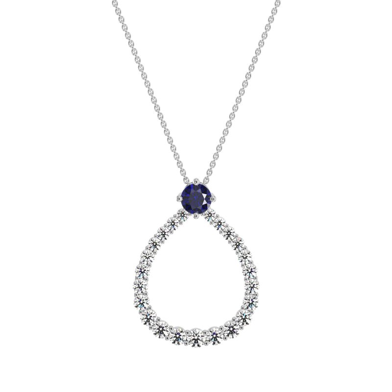 Tear Drop Halo Necklace