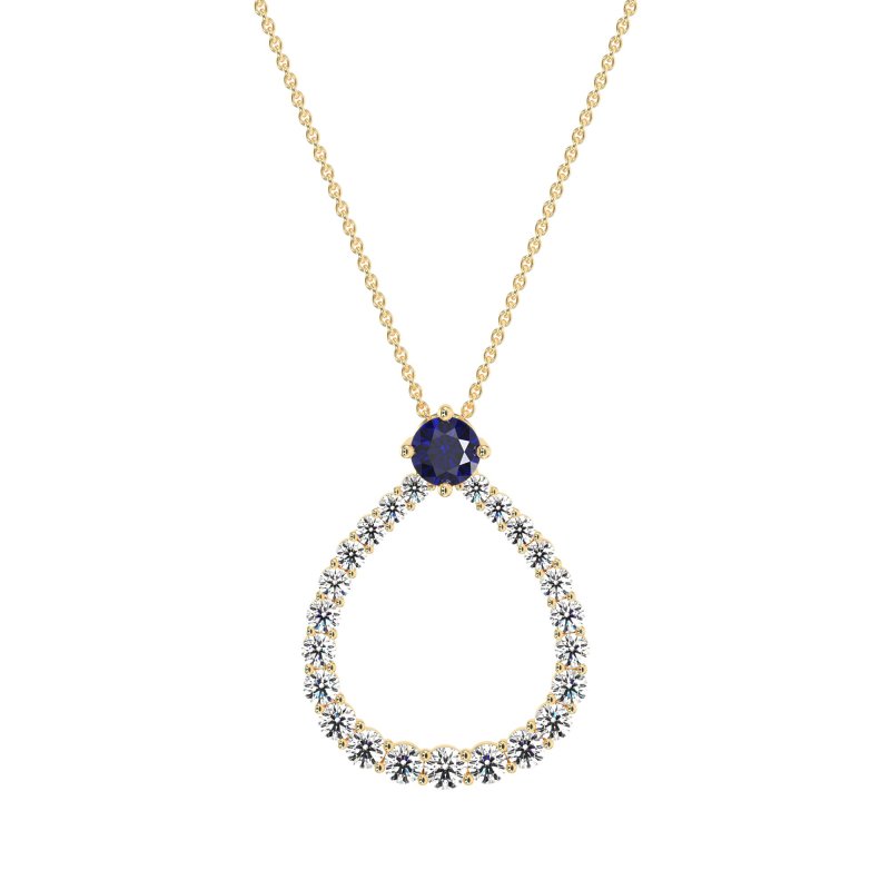 Tear Drop Halo Necklace