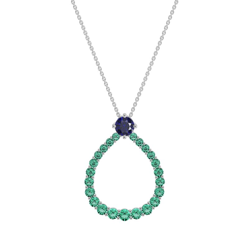 Tear Drop Halo Necklace