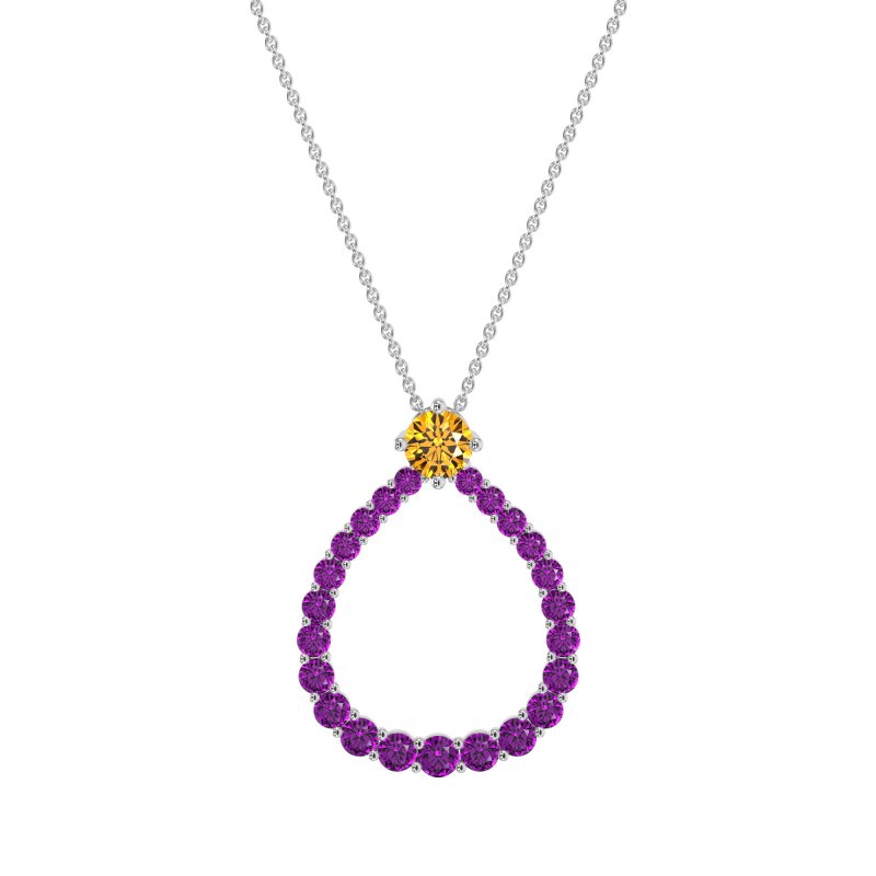 Tear Drop Halo Necklace