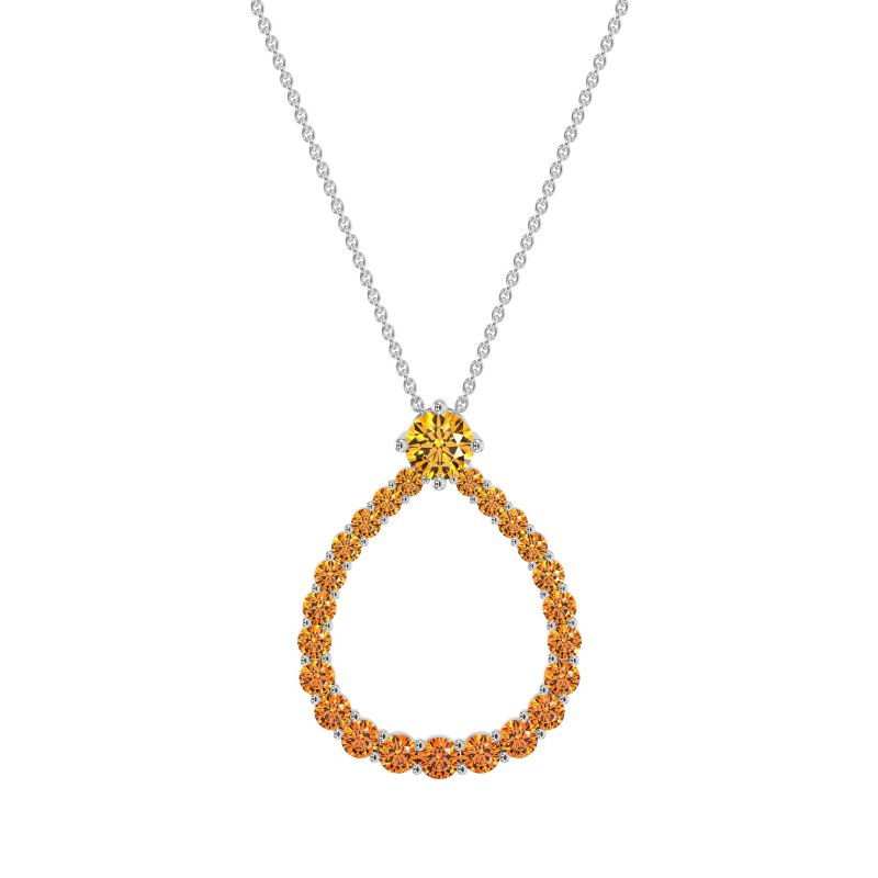 Tear Drop Halo Necklace